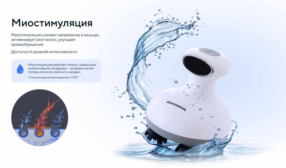Массажер для головы и лица Ergonova WellBeauty