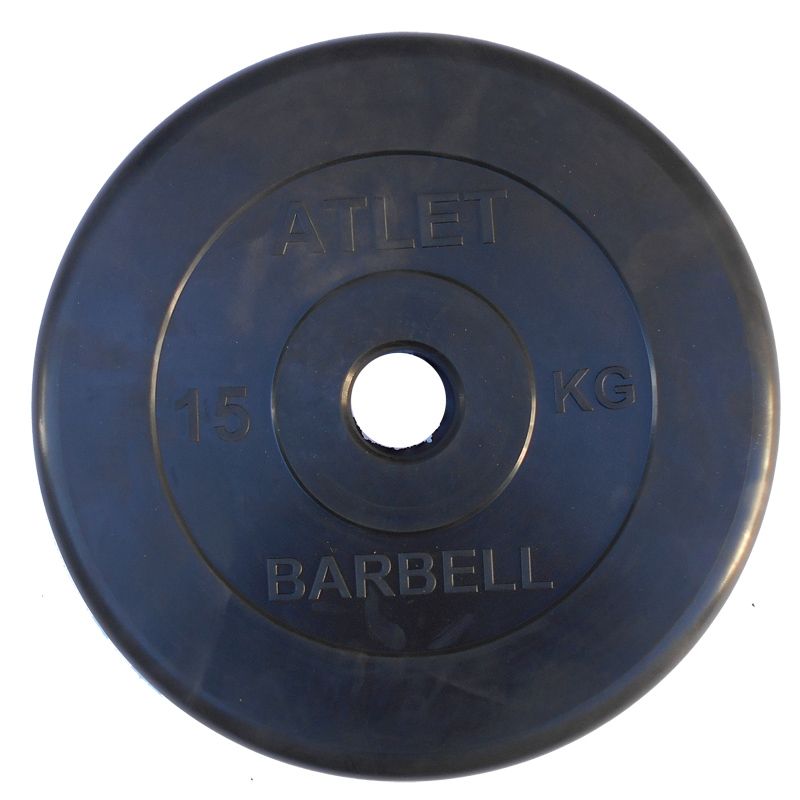 Диск Barbell Atlet черный обрезиненный 26 мм Диск Barbell Atlet черный обрезиненный 26 мм