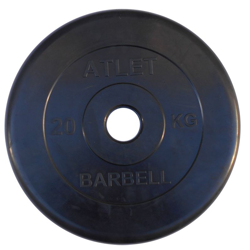 Диск Barbell Atlet черный обрезиненный 26 мм Диск Barbell Atlet черный обрезиненный 26 мм