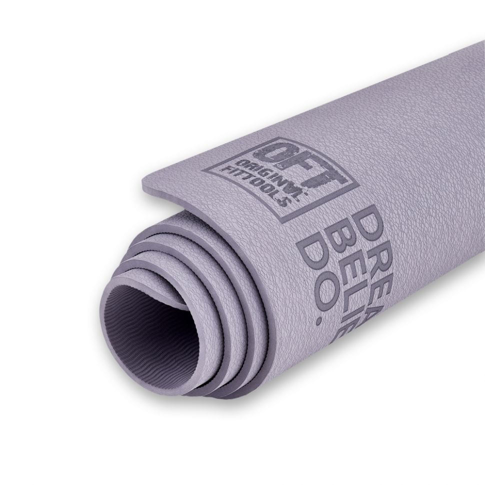 Коврик для йоги и фитнеса 185 х 80 см толщина 8 мм TPE лиловый Original FitTools FT-TPE-18580-36