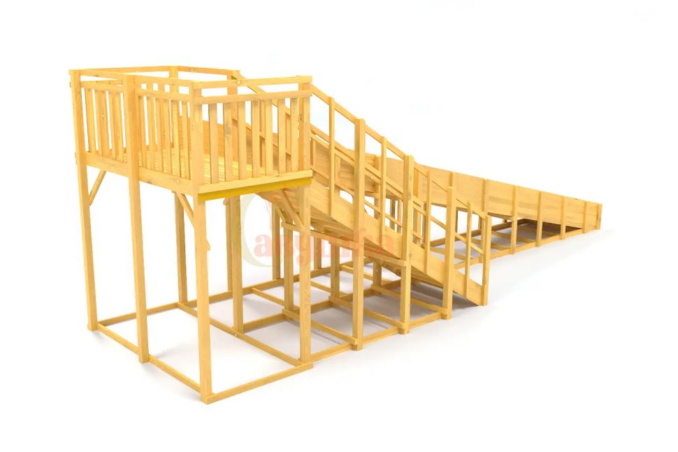 Зимняя заливная деревянная горка Савушка Зима Wood 8