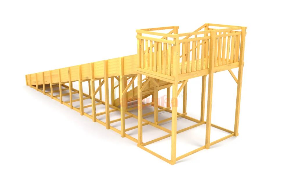 Зимняя заливная деревянная горка Савушка Зима Wood 8