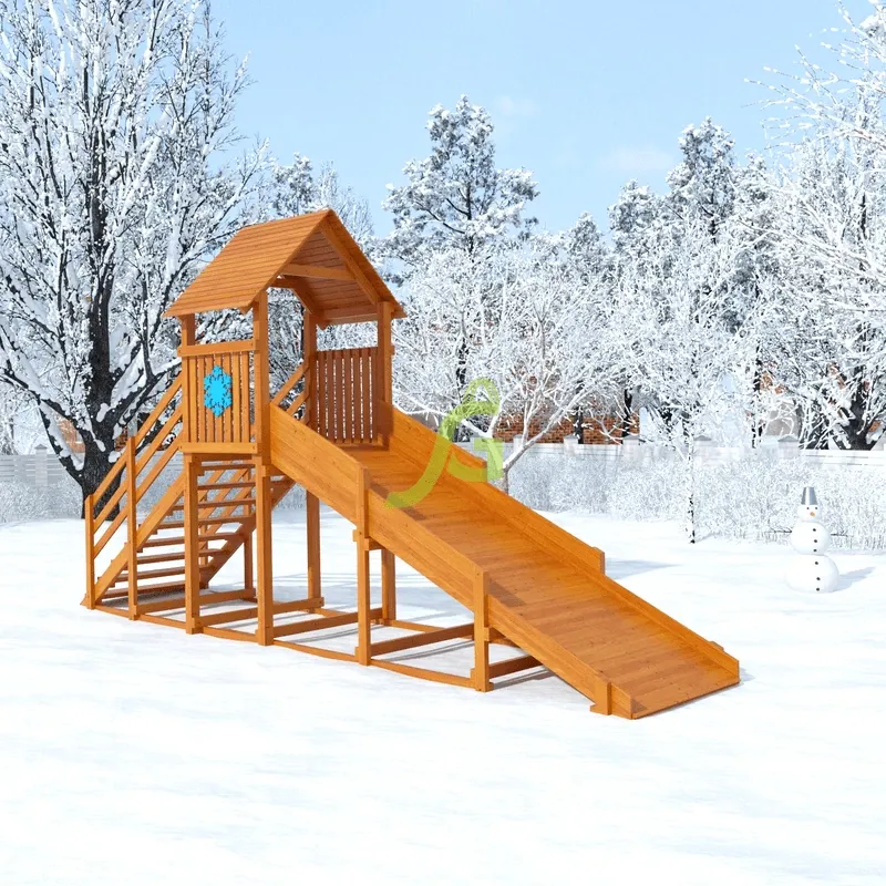 Заливная горка IgraGrad Snow Fox Start с крышей (скат 4 м)