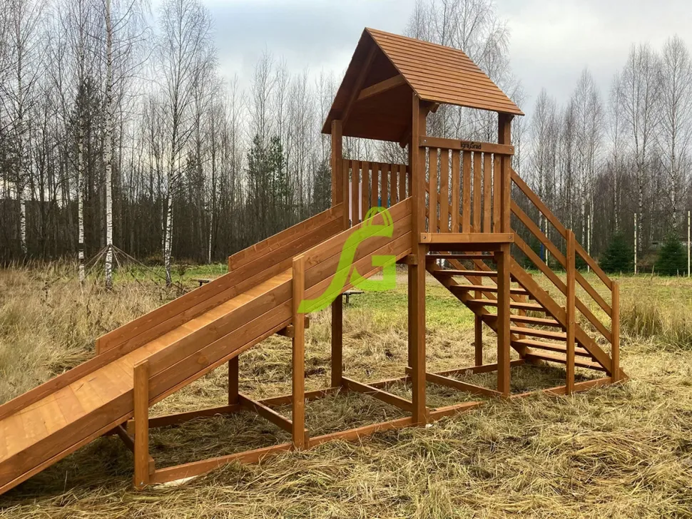 Заливная горка IgraGrad Snow Fox Start с крышей (скат 4 м)