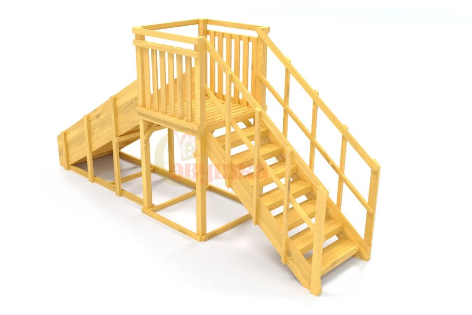 Зимняя заливная деревянная горка Савушка Зима Wood 2