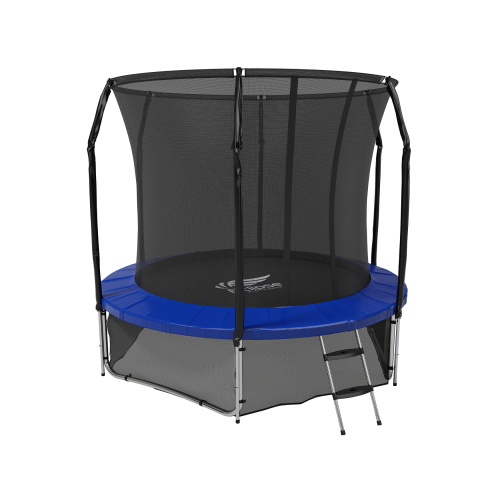 Батут каркасный с сеткой и лестницей Scholle Blue/Red 8FT (240 см)